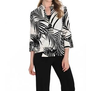 NEW FRANK LYMAN linen jacket in black/white